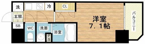 S-RESIDENCE福島玉川Deux【13階】の間取り