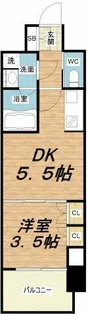 ソルレヴェンテ北堀江Q【15階】の間取り