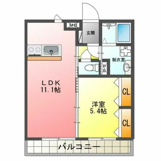 グランフィーネ西宮市Ⅰ【106号室】の間取り