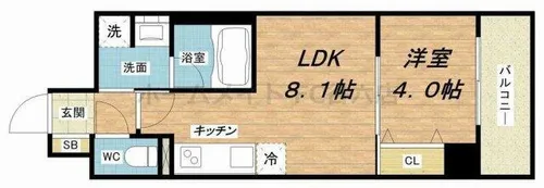レオンコンフォート大手通【9階】の間取り
