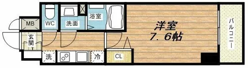 Lala place難波ガルテン【15階】の間取り