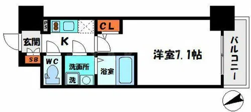 エスリード京橋グランテラス【5階】の間取り