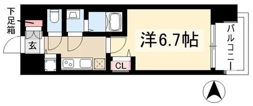 プレサンス名古屋STATIONルミアス【6階】の間取り