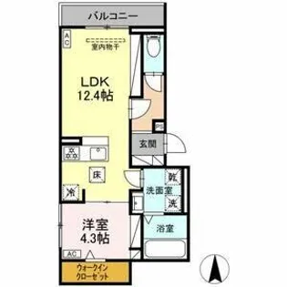 ルヴィータ本陣【103号室】の間取り