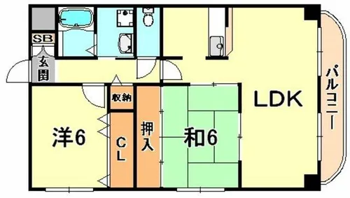 エリム摩耶【2階】の間取り