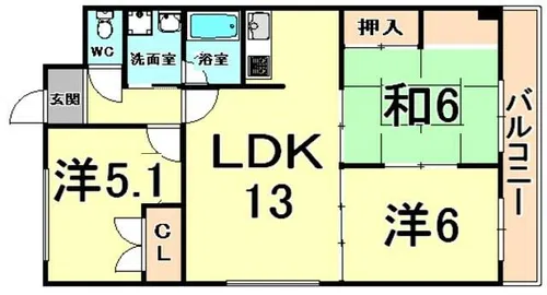 エルブリッジ1【2階】の間取り