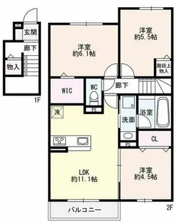 ソレイユ鴻の巣【2階】の間取り