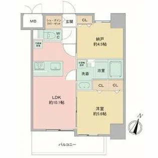 Louis Residence 弁天町【9階】の間取り