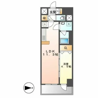 ファンファーレKOGANE【203号室】の間取り