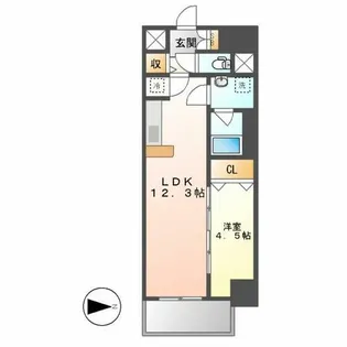ファンファーレKOGANE【401号室】の間取り