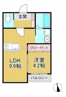江戸屋敷アパートA棟【203号室】の間取り