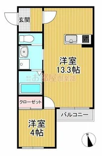 江戸屋敷アパートA棟【206号室】の間取り