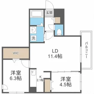 ブランシャールALAIN西町【4階】の間取り