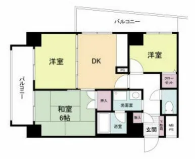 第一玉造マンション【5階】の間取り