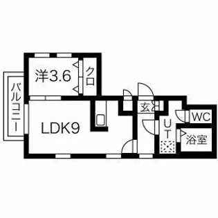 オレンジコート大橋【202号室】の間取り