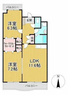 サンモール梅満【6階】の間取り