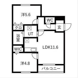 プリヴィエール西町【4階】の間取り