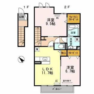 キャッスルアクア【2階】の間取り