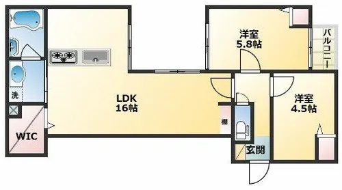 GLANZ平野【2階】の間取り