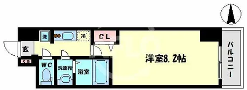 スプランディッド難波WEST【7階】の間取り