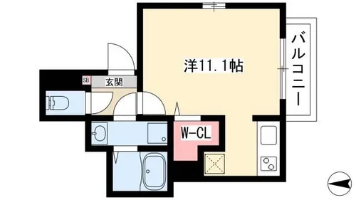 ユノディエール本陣【101号室】の間取り