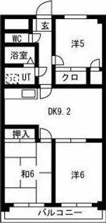 RIVERSIDE N【102号室】の間取り