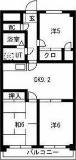 RIVERSIDE N【102号室】の間取り