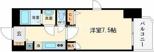 レジデンス靭公園【10階】の間取り