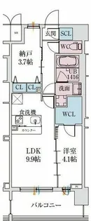 スプランディッド梅田グランノース【9階】の間取り