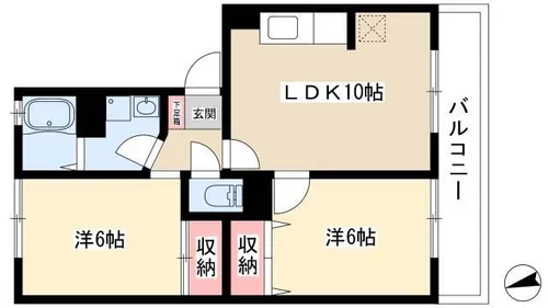 プレミアムシャトー【102号室】の間取り
