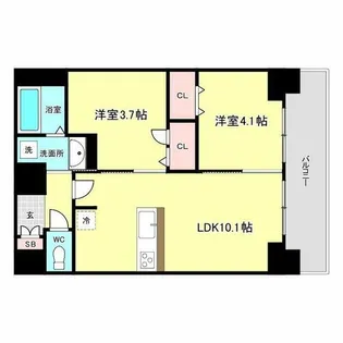 プレサンス九条グランデリーヴ【13階】の間取り