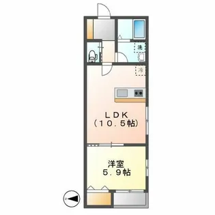 the GARDEN 金山【2-1号室】の間取り