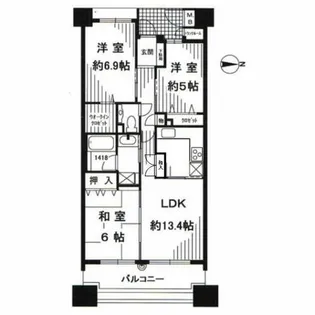 ディアステージ堺町錦【11階】の間取り