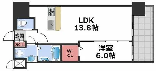 グランカーサ難波元町【15階】の間取り