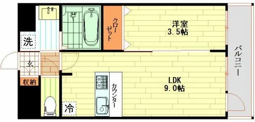 プレサンス立売堀ベルヴィル【6階】の間取り