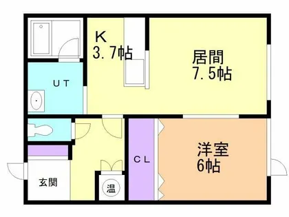 プレミアム中島【2-6号室】の間取り