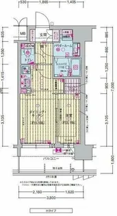 プレサンス東淀川駅前プローシェ【12階】の間取り