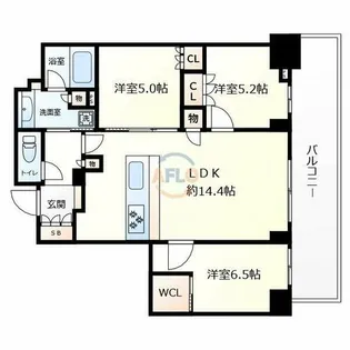 グランドメゾン新梅田タワー THE CLUB RESIDENCE【4階】の間取り