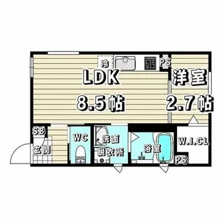 アヴァンセ栄【203号室】の間取り