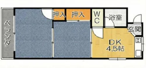 コーポスズキ【2A号室】の間取り