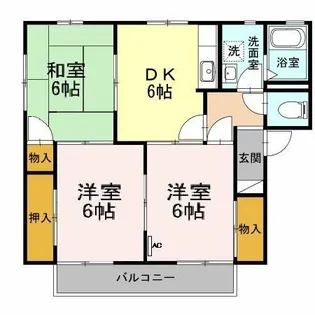 フレグランス三ツ相 B棟【1階】の間取り