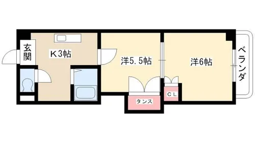 レジデンスカープ名古屋【702号室】の間取り
