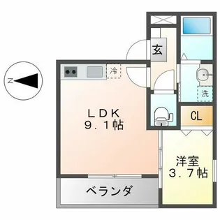 アザール【1階】の間取り