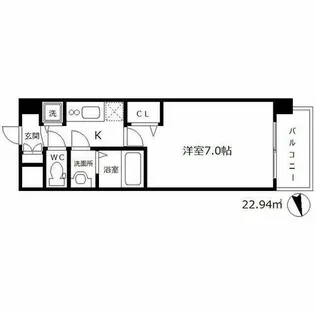 メインステージ大阪福島【0403号室】の間取り