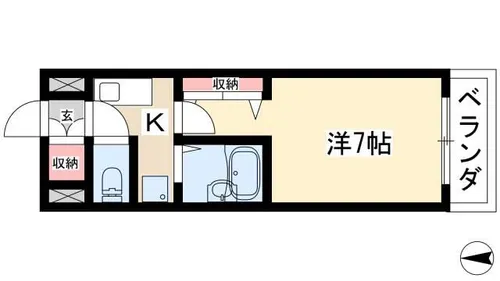 IBはら【406号室】の間取り