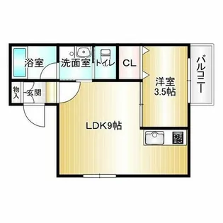 シャルム魚住【102号室】の間取り