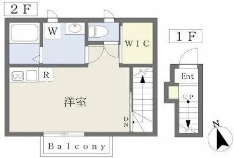 アルポルト西江井ヶ島【202号室】の間取り
