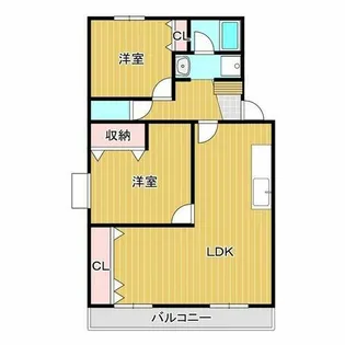 ベルシャトーまき【207号室】の間取り