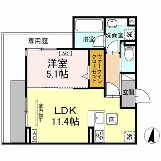 グランディール レオン【1階】の間取り