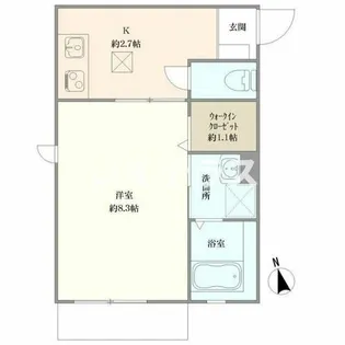 エスコート山根【1階】の間取り